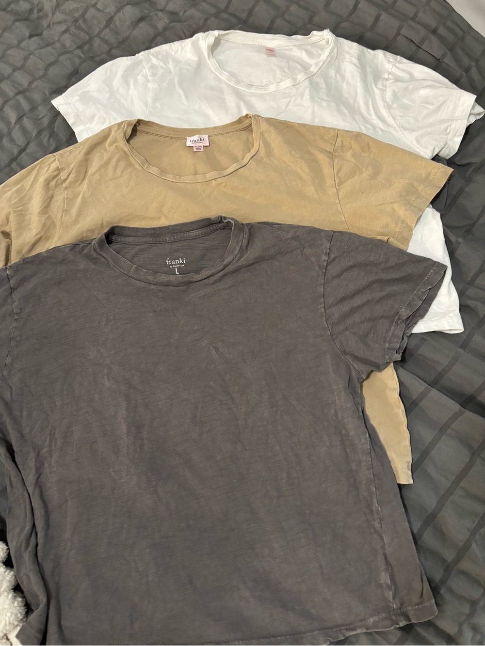 Franki Kids Short Sleeve Tee Pack - Charcoal, Tan, White